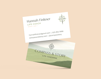 Compass & Story Business Card branding business card illustration layout