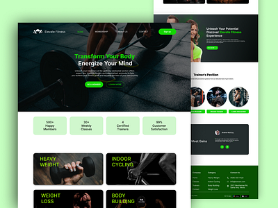 Gym Web Landing Page branding cardioworkouts design fitnesscommunity fitnessgoals graphic design healthandwellness landing page landing page design personaltraining typography ui ux