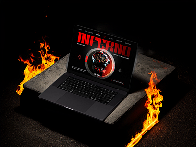 Web Ui / Inferno Watch: Dante 666 app branding dantes inferno design fire graphic design hell illustration inferno logo luxury watch satan satanic satanism typography ui ux vector watch webflow