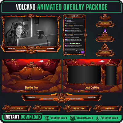 Volcano Magma Stream Overlay Package - Thematic Overlay magma overlay