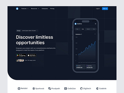 App landing - Sublima UI app app landing app landing page landing page mobile app lading templates ui