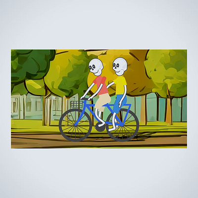 Skulls in Love after effects animation bicycle bike death design gay gif homophobia illustration lgbt logo love motion motion graphics music video skull