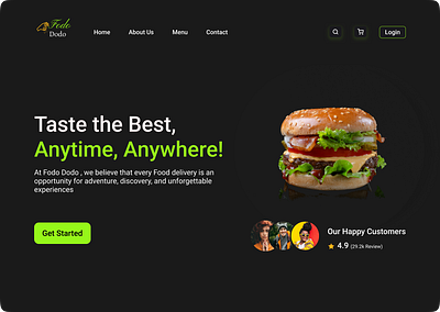 Food Delivery web page figma food delivery ui uiux userexperince userinterface ux web