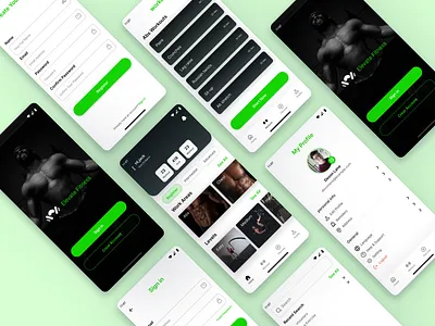 Gym App Design app app design branding cardioworkouts design fitnessgoals graphic design gym app healthylifestyle mobile app progresstracking typography ui ux workoutroutines