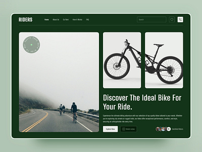 Riders - Ride With Satisfaction app design ecommerce landing page ecommerce website graphic design landing page landing page design logo ui uiux user experience user interface ux web design
