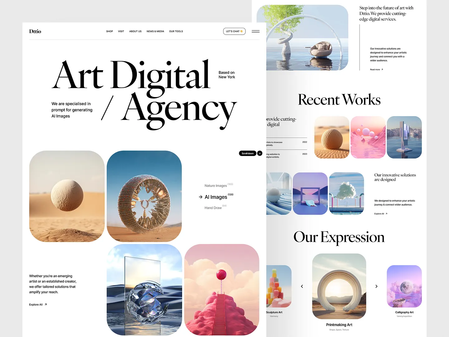 Innovative Studio Website Design for Digital Art Agencies