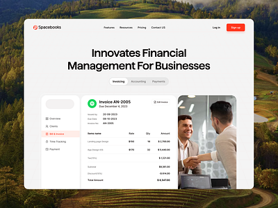 Spacebook - Invoice and Accounting Software Website Design account software website accounting taxes accounting software bookkeeping finance website invoice invoice landing page payment website payroll website saas website design time tracking