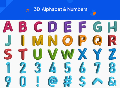 3D Alphabets & Numbers 3d 3d design 3d graphics 3d letters 3d numbers 3d typography alphabets bold letters colorful fonts creative fonts design elements design inspiration digital art graphic design lettering modern typography number set realistic texture typography visual art