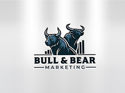 Bull & Bear Marketing Logo bear bull bull bear business company creative design graphic design logo marketing modern