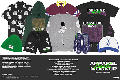 Apparel Mockup Bundle (MIX) apparel mockup bundle apparel mockups bundle bundle mockup button button down shirt buttoning up crew neck merchandise merchandise design mockup bundle pattern shirt shirt designs sweat sweat sweating sweater sweater mockup sweatshirt sweatshirts mock up