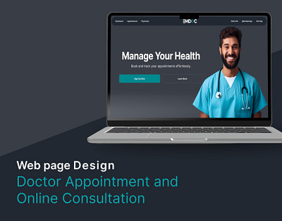 Doctor online appointment webpage design branding product design typography ui ux webpage