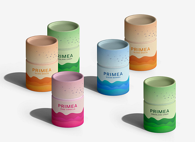 PRIMEA©️ — Label design brand design brand identity branding coffee packaging illustration label design minimal illustration modern design natural art packaging paper tube pouch design product label tea packaging