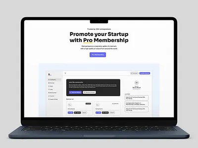 StartupInspire Website dashboard development panel sidebar ui ux web components