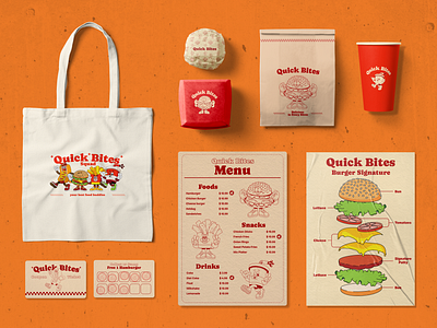 Quick Bites - Mockup adobe illustrator branding cartoon design food graphic design illustration mascot mockup vector