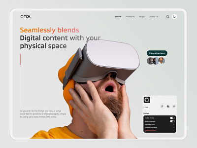 VR Technology Website apple design ar design figma design hero section home page landing page tech technology ui uiux design ux virtual reality vision pro vr web web design website website design