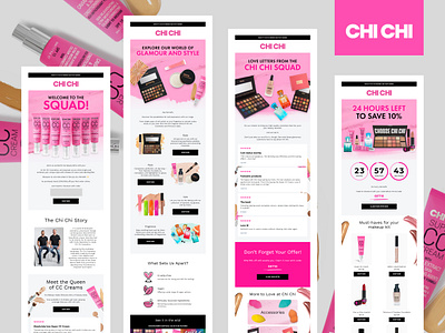 Chi Chi Cosmetics Email Designs automated email series design email campaign email design email marketing email template email templates ui