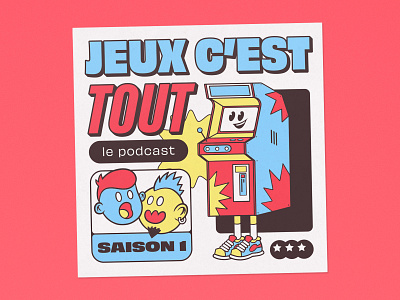 Jeux C'est Tout - Podcast Cover badge branding cover podcast design design radio graphic design illustration logo podcast podcast branding podcast cover podcast design podcast identity radio show typography vector video game video game podcast