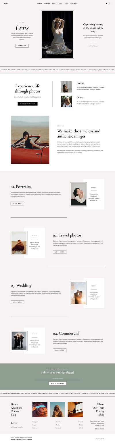 Lens photography template photography webdesign photography webflow template professional design professional template responsive design seo optimized ui ui design web designers webflow webflow design webflow designers webflow template website designers website template