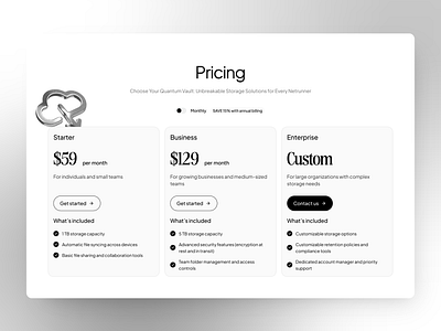 Monochromatic pricing section branding design graphic design illustration logo productdesign ui uiux ux vector