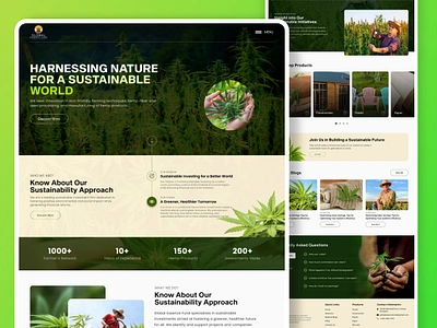 Hemp for Sustainable World - website Design green website design home page design nature website sustainable world website design trending website design ui ui design ui ux design web web design website website design