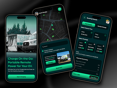 Portable EV Charger Mobile App Design automotive battery charger charging charging station electric electric car electric car app electric vehicle ev ev app ev app design ev charger ev charging ev charging app mobile ui mobile uiux smart car transport vehicle