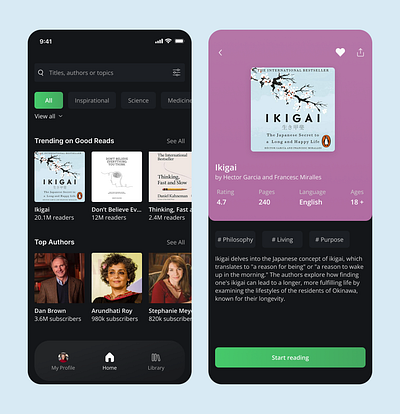 UI Design: eBooks Mobile Application ui