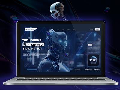 Arion AI Trading ai bot crypto landing page robot trading ui web3 webdesign