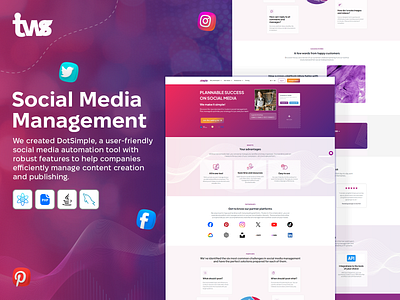 Social Media Management Industry color combination design developer development illustration industry social media management ui ui design website