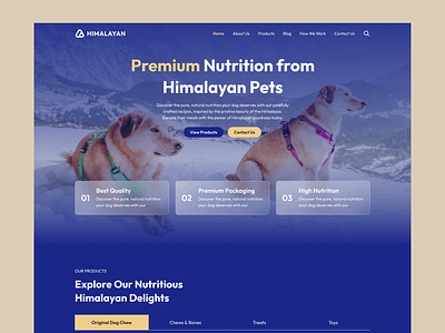 Pet Food Website Design cats dogs himalayas pet food pets ui web design website