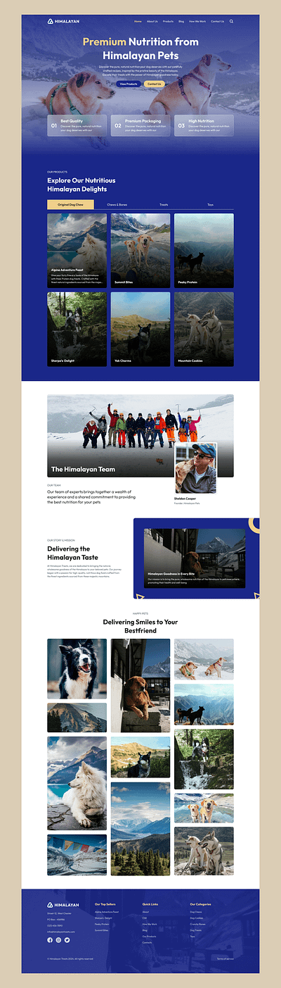 Pet Food Website Design cats dogs himalayas pet food pets ui web design website