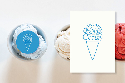 outsitethecone branding brandmark design ice cream illustration lettering logo logotype wordmark