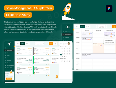 Salon Managment SAAS Platofrm dasboard graphic design ui