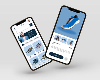 Mobile App UI - eCommerce App app app design blue creative dailyui designer dribbble ecommerce figma gradient mobile app mockup modern new ui ui trends ui ux user experience user interface ux