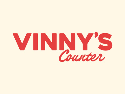 Red Vintage Logo – Vinny's Counter brand identity branding cafe logo clean logo design counter logo deli logo graphic design hand painted sign logo design inspiration logo inspiration minimalism minimalist logo red and cream red logo retro colors retro logo typographic logo vintage colors vintage logo wordmark