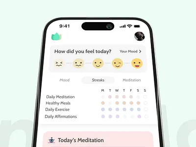 MindGlow - Home Screen animation app mobile app motion graphics ui ux