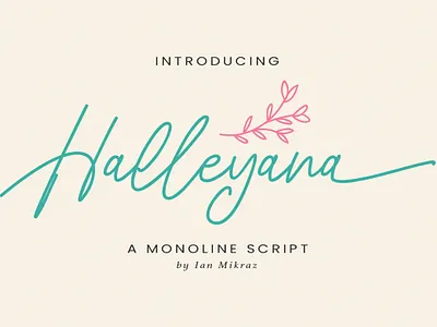 Halleyana - A Monoline Script typography