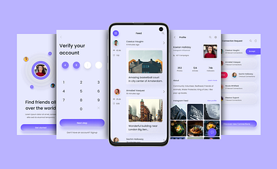 Friendify Mobile Application activities app chat connect discover figma find friends friends interface light meet messaging mobile application nearby networking new friends social socialize ui design ux
