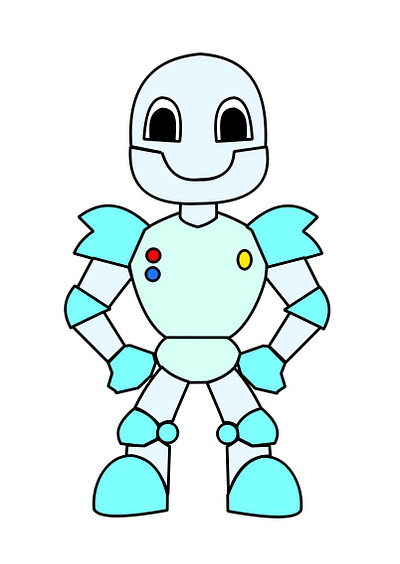 Cheerful cartoon robot Vector art cartoon cartoons digital art digital design graphic design krita robot robots technology vector vector art vector design vectors