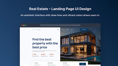 Real Estate Landing Page UI Design in Figma figma figma design landing page landing page ui landing page ui design real estate landing page realestate ui uidesign uxui uxui design web page