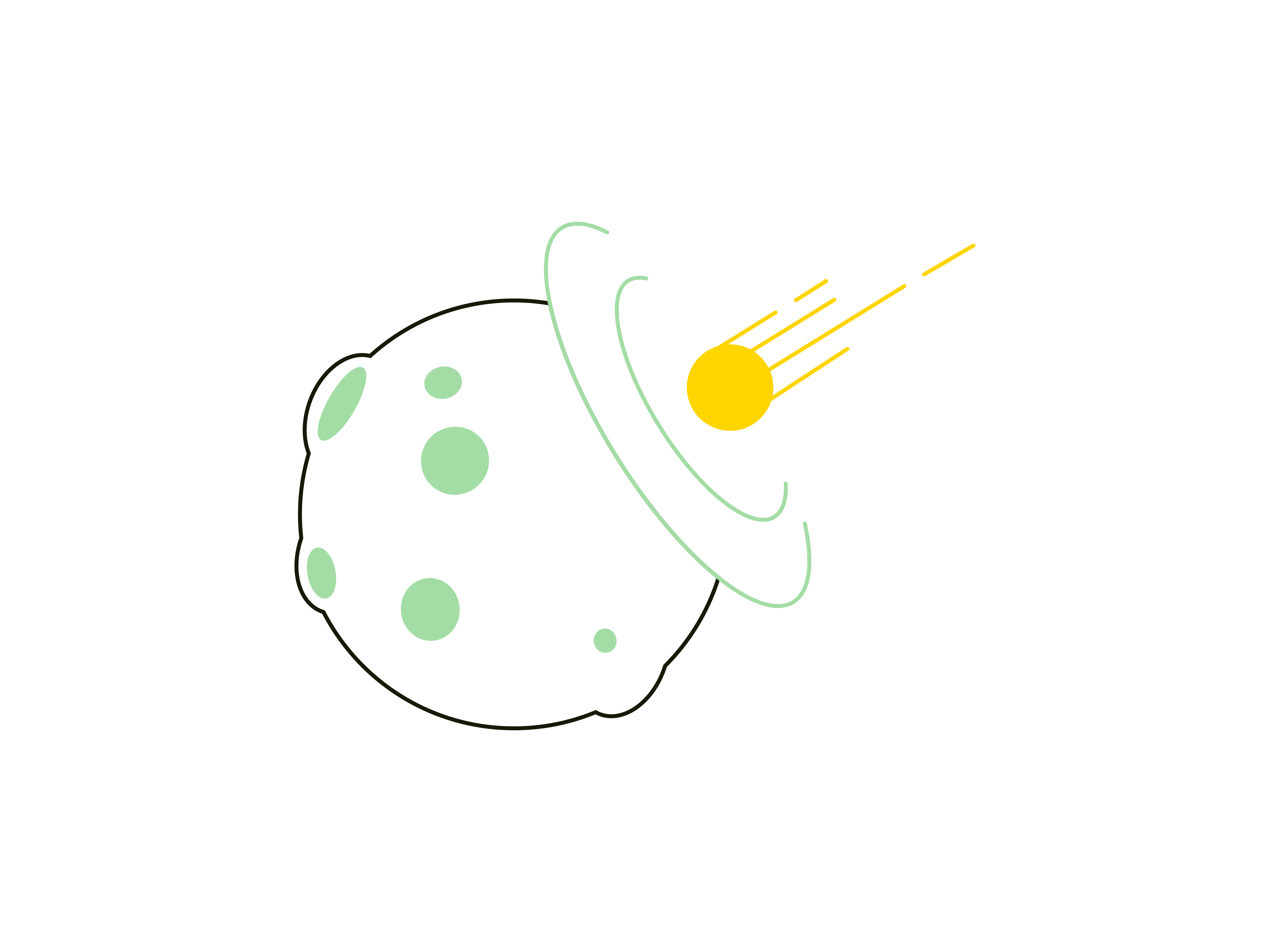 Little things collision design green illustration planet