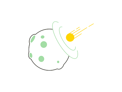 Little things collision design green illustration planet