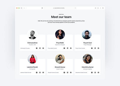 Meet The Team Page of GrowthUX aestheticdesign clean design cleanlayout designer meet the team minimalisticdesign team team introduction team layout ui uidesign uiux userexperience userinterface ux uxdesign