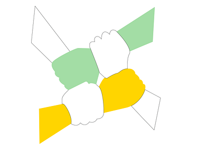 Teamwork bond connection hands illustration team teamwork