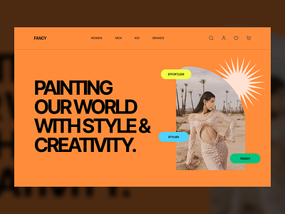 Fancy Fashion Header Exploration animation branding creativity design ecommerce exploration fashion furniture header hero hero exploration illustration style ui