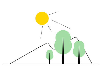 Growing together growing illustration mountain plants sun