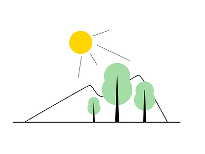 Growing together growing illustration mountain plants sun