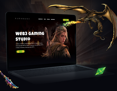 Web3 Gaming Landing Page. crypto crypto game game gaming gaming interface gaming landing page gaming website landing page landing page design nft marketplace play to earn uiux web web3 web3 gaming website