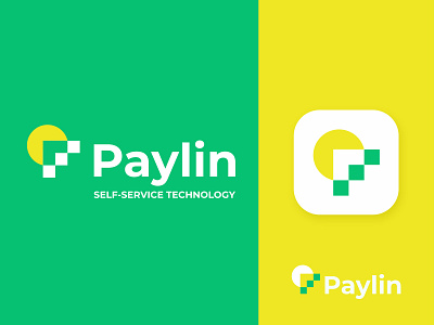 Paylin bill coin letter logo p pay paylin self service technology