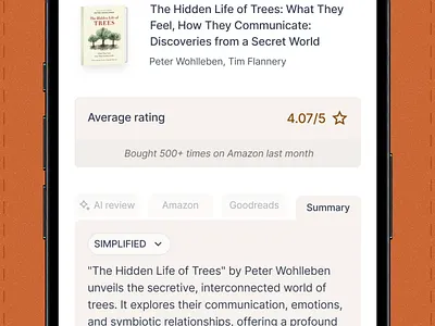 Book reviews with AI app app design books mobile modern orange review trend trending ui ux