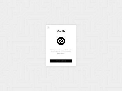 Oath Pop-up black component pop up react simple ui ux white